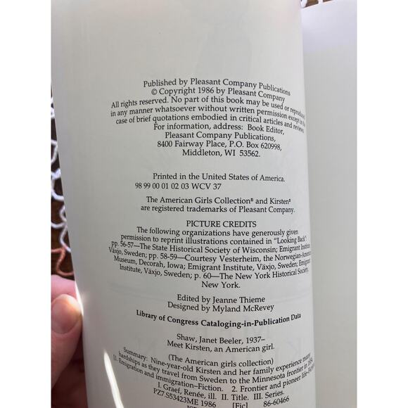 Meet Kirsten An American Girl, Book One, 1986, First Edition, Pleasant Company - Picture 2 of 4